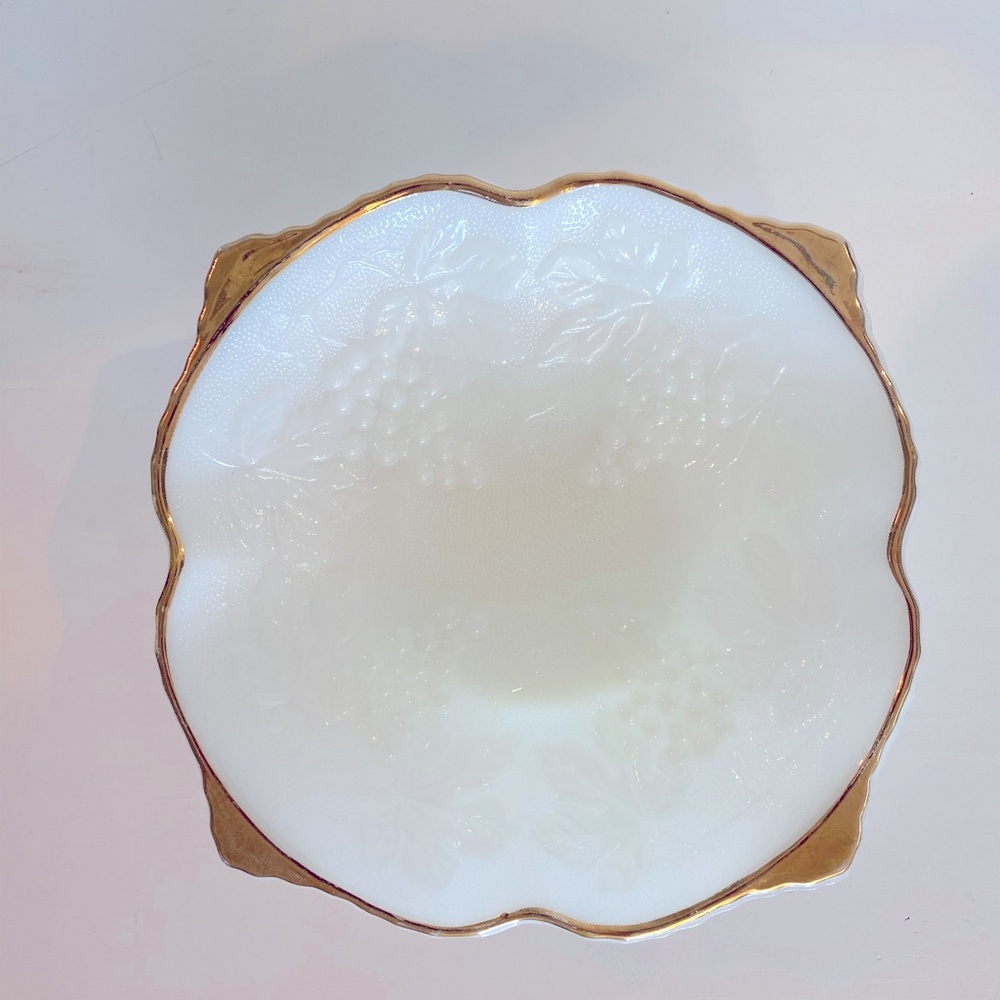 Anchor Hocking Milk Glass Octagon Shaped